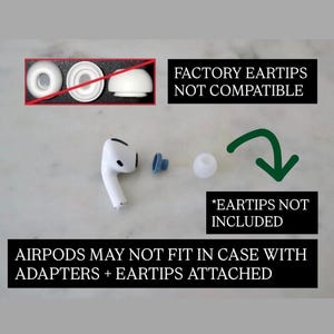 Apple AirPods Pro 1 & 2 - Adapters for 3rd-Party Eartips Only | Does NOT Include Eartips Shown in Pics | Will Keep AirPods From Falling Out!