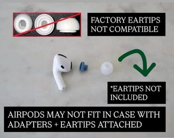 Apple AirPods Pro 1 & 2 | Adapters for 3rd-Party Eartips | Does NOT Include Eartips Shown in Pics | Will Keep AirPods From Falling Out