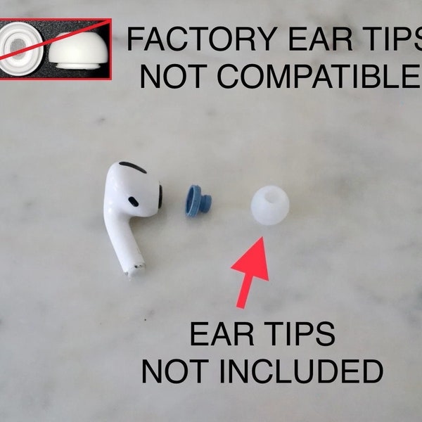 Apple AirPods Pro Adapters for 3rd-Party Eartips Only | Does NOT Include Eartips Shown in Pictures | Will Keep AirPods From Falling Out!