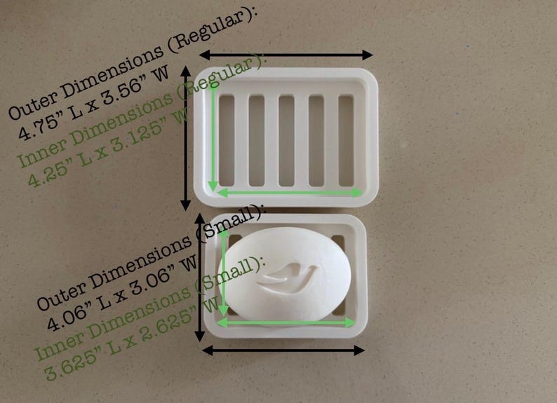 Two Piece Draining Soap Dish, Soap Saver Holder, Eco Friendly Zero Waste Bathroom Soap Dish, Color Customization, Plant Based Plastic image 6