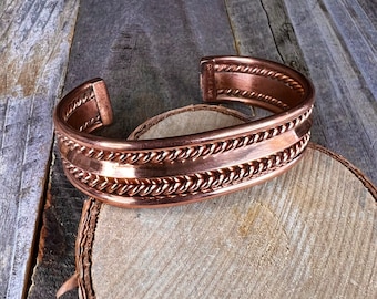 Vintage Native American Copper Thunderbird Cuff Bracelet