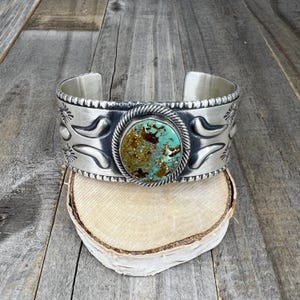 NAVAJO Jeff James Jr. ターコイズ 大ぶり 925 シルバー Jeff James, Jr.' turquoise Navajo cuff for 6 and 7/8th's-in
