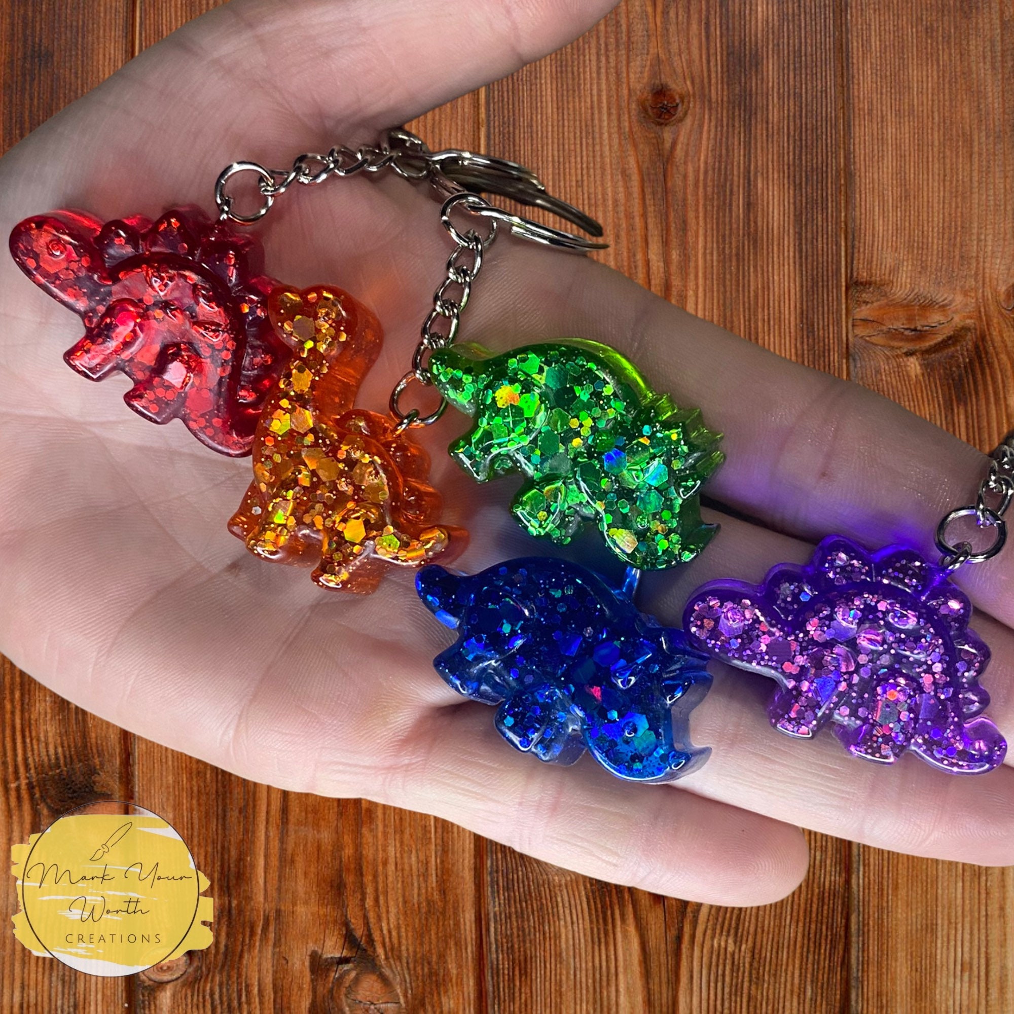 Dinosaur Family Mold Shiny Silicone / T-rex or Triceratops / Key Chain /  DIY Jewelry / Prehistoric Teaching Aid / Ornaments 