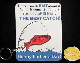 Father’s Day Fish Gift, Fisher keychain, fisherman daddy, best dad, handmade resin fishing lure charm, custom sentimental dad love gift