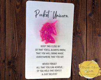 Pocket Unicorn Keychain, Magical Gift for Girl, Bookbag Charm, Unicorn Keyring, Touch of Magic, Whimsical Mystical, Back To School Buddy