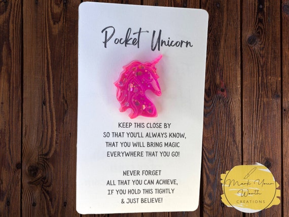 Pocket Unicorn Keychain, Magical Gift for Girl, Bookbag Charm, Unicorn Keyring, Touch of Magic, Whimsical Mystical, Back To School Buddy