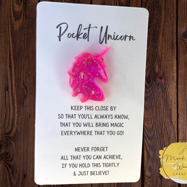 Pocket Unicorn Keychain, Magical Gift for Girl, Bookbag Charm, Unicorn Keyring, Touch of Magic, Whimsical Mystical, Easter Basket Filler