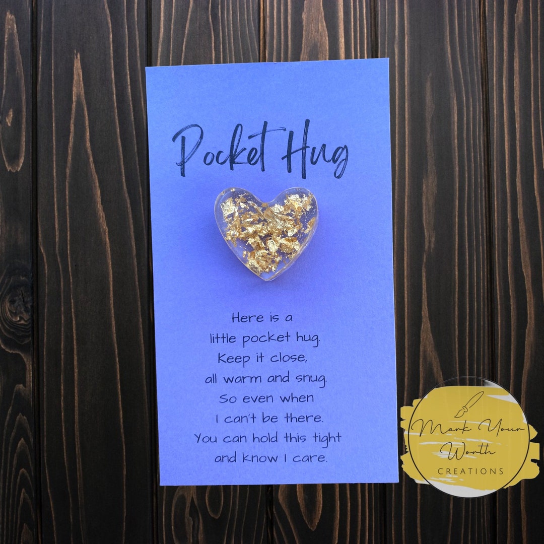 Pocket Hug Heart, Comfort Gift, Thinking of You, Stress Worry Reliever ...