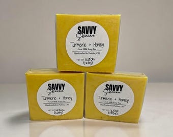 Handmade Turmeric Honey Goat Milk Soap Bar | Natural Skincare