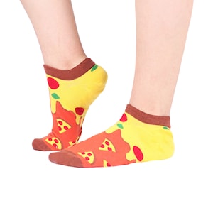 Pizza Slice Socks | One Size | Low Socks | Funny Patterned Funky Socks | Unisex Socks | Premium Cotton Rich | High Quality Gift Socks
