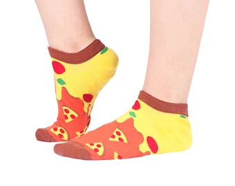 Pizza Slice Socks | One Size | Low Socks | Funny Patterned Funky Socks | Unisex Socks | Premium Cotton Rich | High Quality Gift Socks