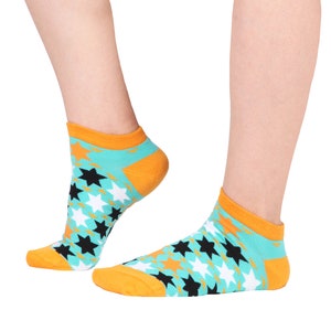Star Socks | One Size | Unisex Low Socks | Funny Patterned Funky Socks | Premium Cotton Rich | High Quality Gift Socks