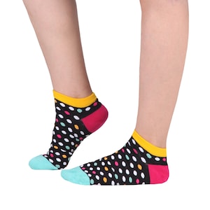 Dots Socks | One Size | Unisex Low Socks | Funny Patterned Funky Socks | Premium Cotton Rich | High Quality Gift Socks