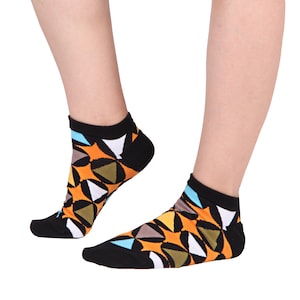 Triangle Low Socks | One Size | Funny Patterned Funky Socks | Premium Cotton Rich | Unisex Socks | High Quality Gift Socks