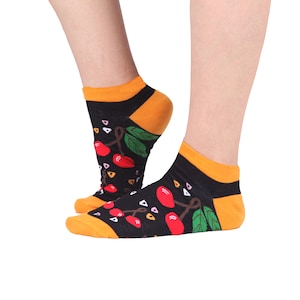 Cherry Socks | Unisex One Size | Low Socks | Funny Patterned Funky Socks | Premium Cotton Rich | High Quality Gift Socks