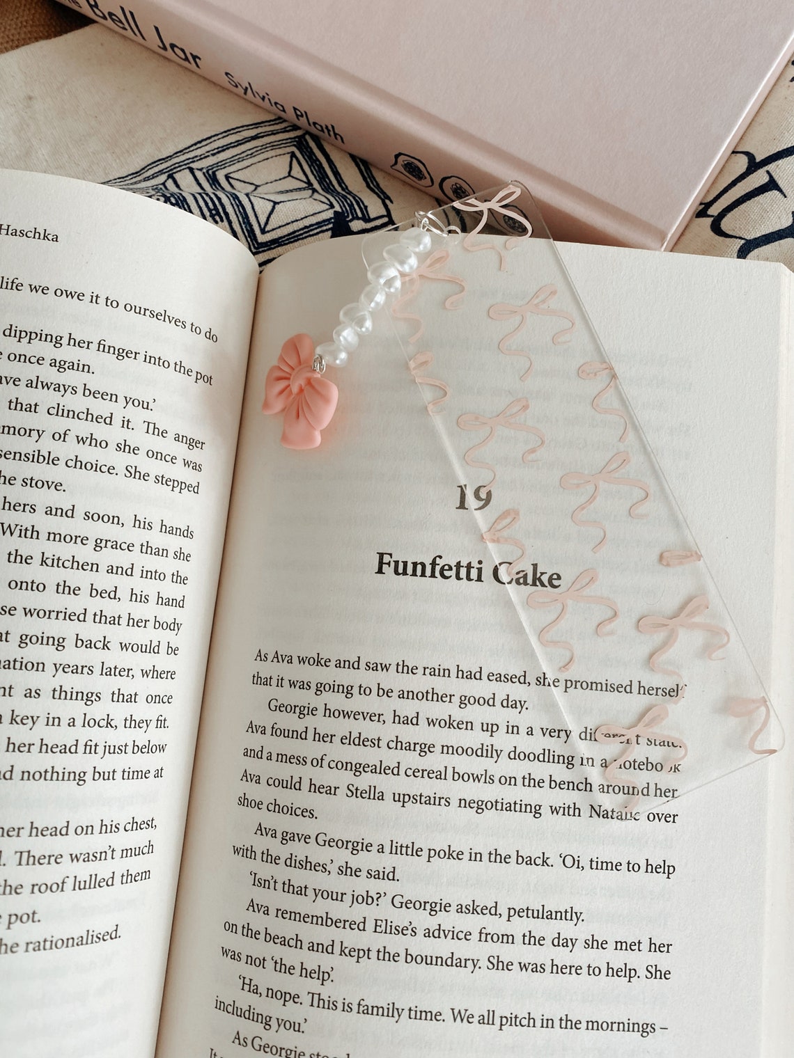 Bookmark, Acrylic Bookmark, Ribbon Bookmark, Bows, Pink Bookmark, Book ...