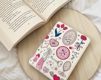 Coquette pattern Kindle Case – cute print kindle case - Cute kindle Cover –  Kindle Paperwhite Case – Gift for Book Lover- pretty kindle cas