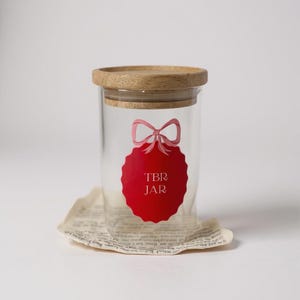 TBR Jar with Bow | To Be Read Jar for Book Lovers | Bookish Gift | Reading Tracker Jar | Cute Glass TBR Jar | reading gift | book lover gift