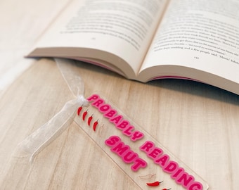 Probabilmente leggendo materiale pornografico, lettore di materiale pornografico, segnalibro piccante, osceno, segnalibro acrilico, merchandising di libri, segnalibro carino, ciondolo segnalibro
