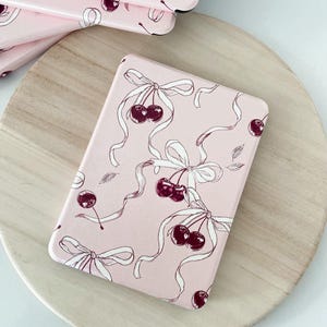 Cherry bows Kindle Case – Cherry print kindle case -Cute kindle Cover –  Kindle Paperwhite Case – Gift for Book Lover – new kindle 12 2024