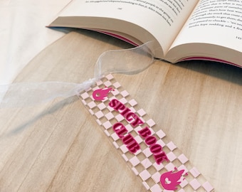 Segnalibro acrilico "Spice Book Club", segnalibro piccante, segnalibro acrilico, "Spice Book Club", lettore di romanzi rosa, lettore di oscenità, merchandising di libri piccanti