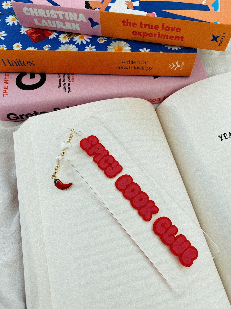 Bookmark, acrylic bookmark, spicy book club bookmark, book mark, book merch image 2