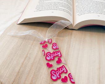 Segnalibro piccante in acrilico, segnalibro lecca-lecca, segnalibro in acrilico, lettore di oscenità, oscenità, merchandising di libri, regalo per amanti dei libri, lettore di romanzi, segnalibro con nastro