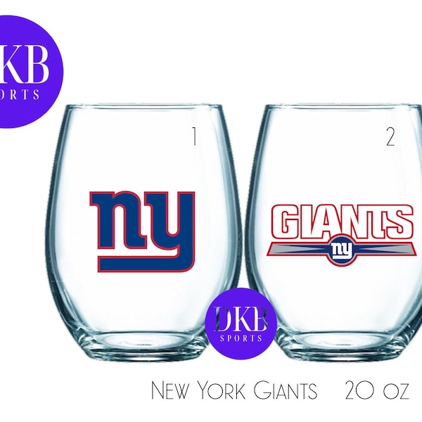 New York Giants Wine Glass Etsy