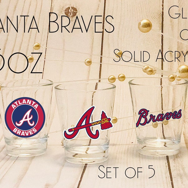 Vintage 3 Atlanta Braves Baseball 997 Clear Shot Glasses 25 Made In Usa 6721223f842dd4dc91b983f4