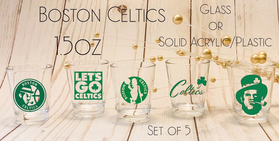 Boston Celtics Shot Glass Set of 5 Glass Solid Acrylic Etsy