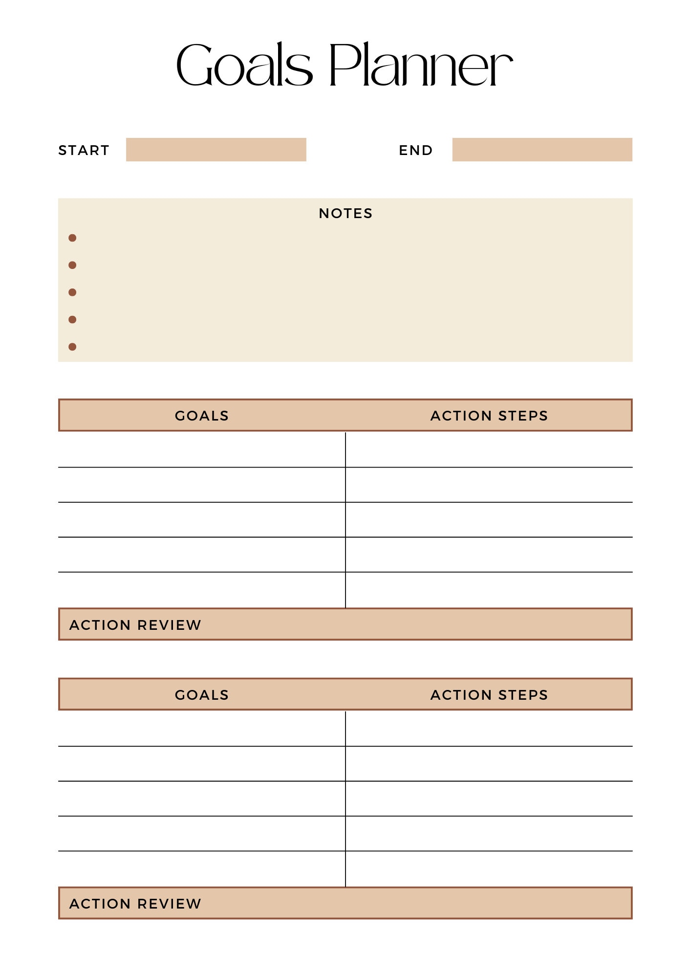 Stylish Goal Setting Worksheets To Print (PDF, FREE)