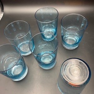 Turquoise Anthropologie Hand Blown Rocks Glasses image 5