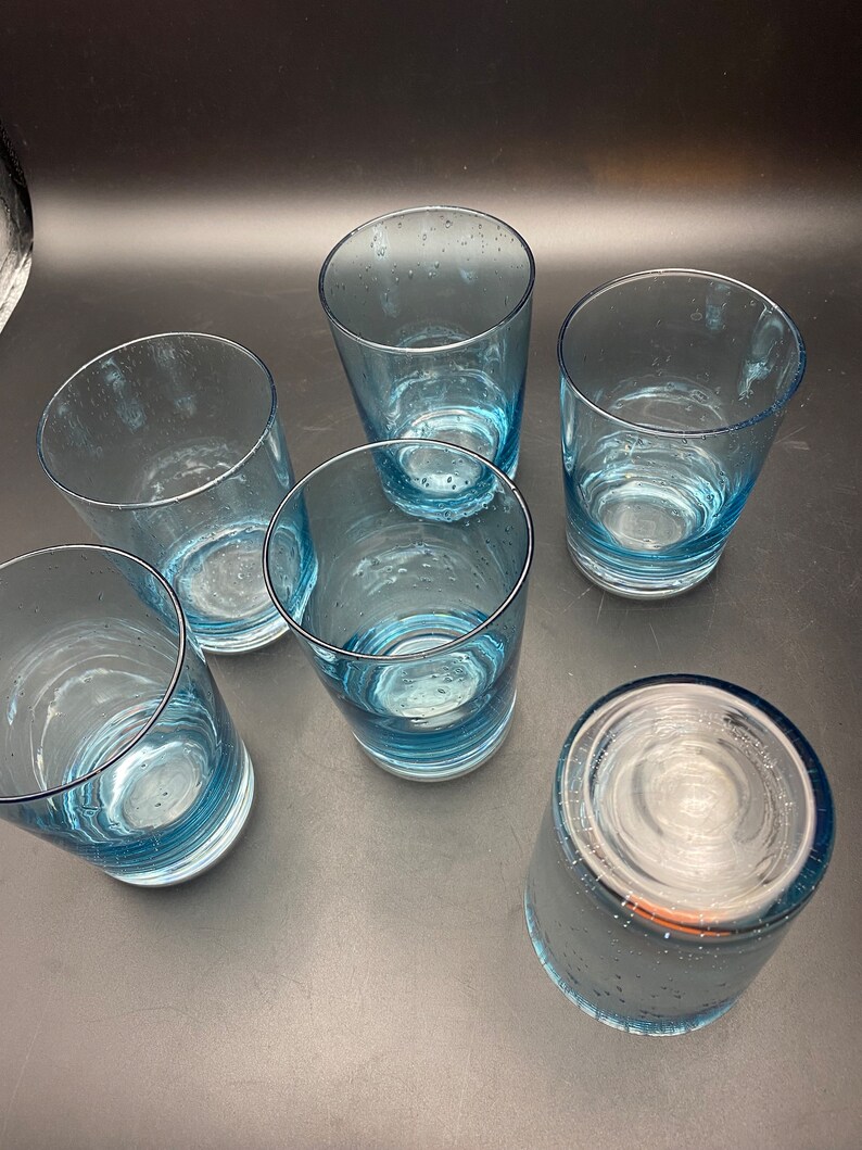 Turquoise Anthropologie Hand Blown Rocks Glasses image 5