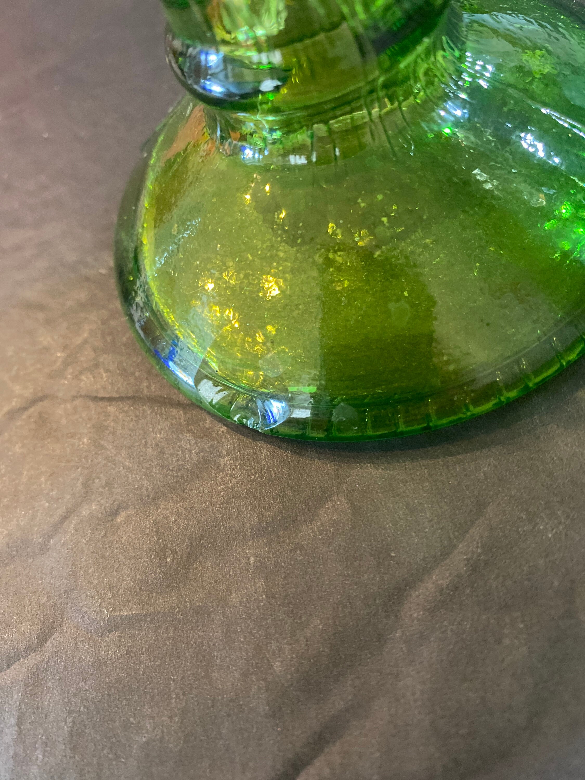 Green Glass Vases. Set of 2 Etsy