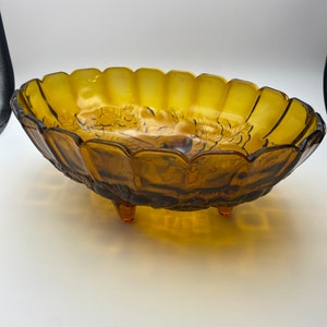 Amber Indiana Glass Fruit Bowl Footed