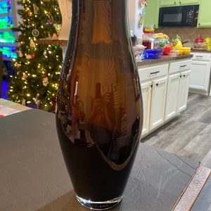 Watts Heavy Glass Vase Brown Translucent made in Poland