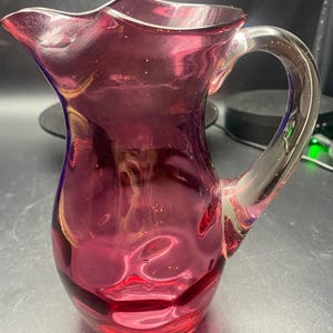Fenton Cranberry Coin Dot Pitcher