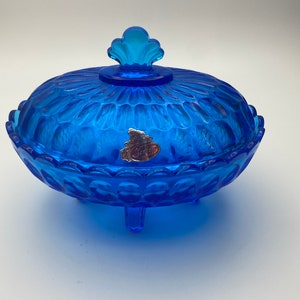 Fenton Thumbprint Footed Lidded Candy Dish