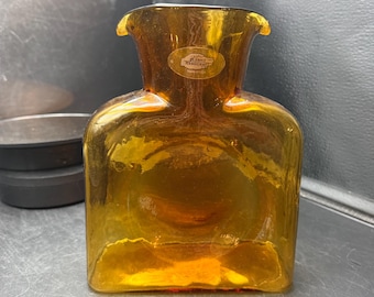 Blenko Double Spout Amber Bottle