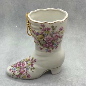 Enesco Ladies Victorian Boot with Gold laces
