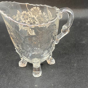 Fostoria Silver Trimmed Creamer with Etched Roses