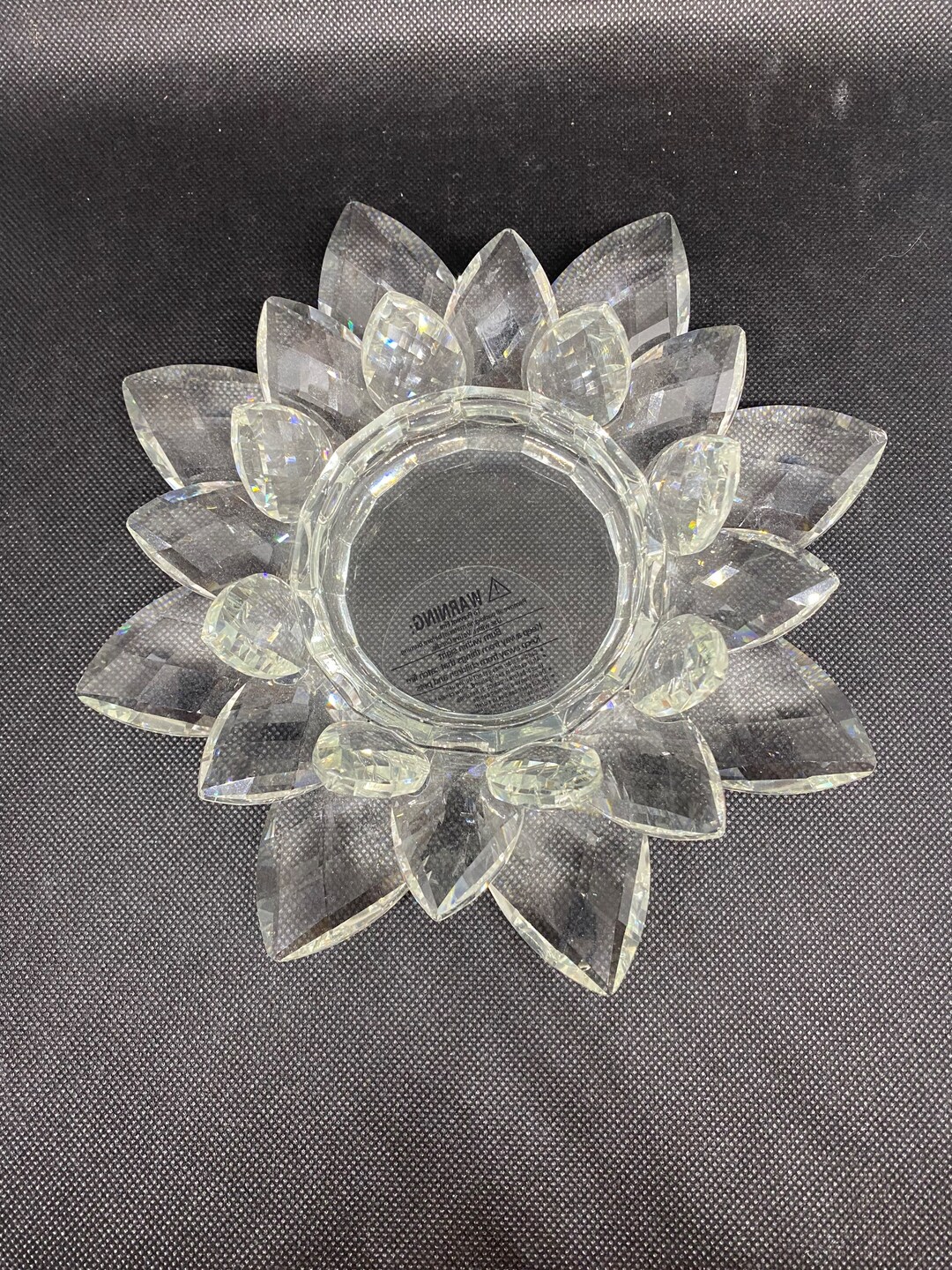 Godinger Large Crystal Candle Holder Etsy