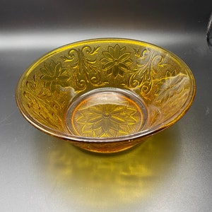 Tiara Amber Sandwich Glass Bowl