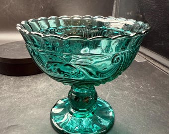 Teal Pedestal Compote/Ice Cream Dish