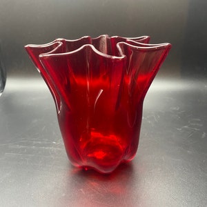 Imperial Red Handkerchief Vase