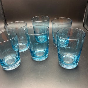 Turquoise Anthropologie Hand Blown Rocks Glasses image 2