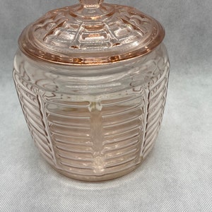 Anchor Hocking Bisquit Jar. Manhattan Pattern.