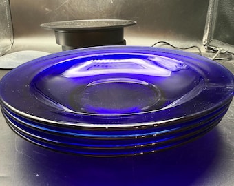 Cobalt Rimmed Soup Bowls Set of 4