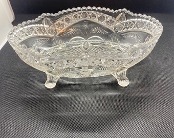 Cut Glass Fruit Bowl Footed