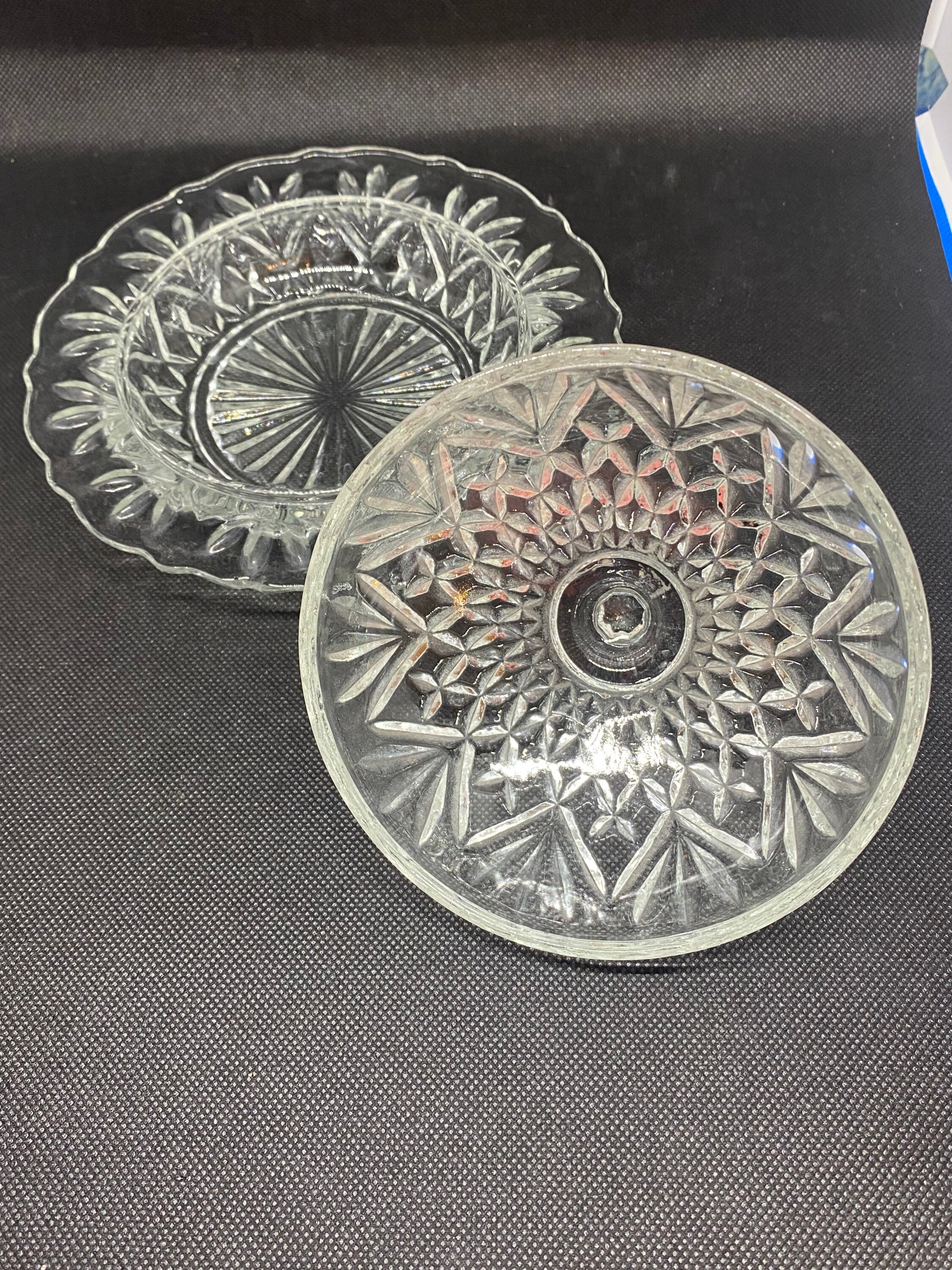 Domed Cut Glass Butter Dish Etsy